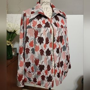 VTG Fall Maple Leaf sweater with Flared Collars Handmade